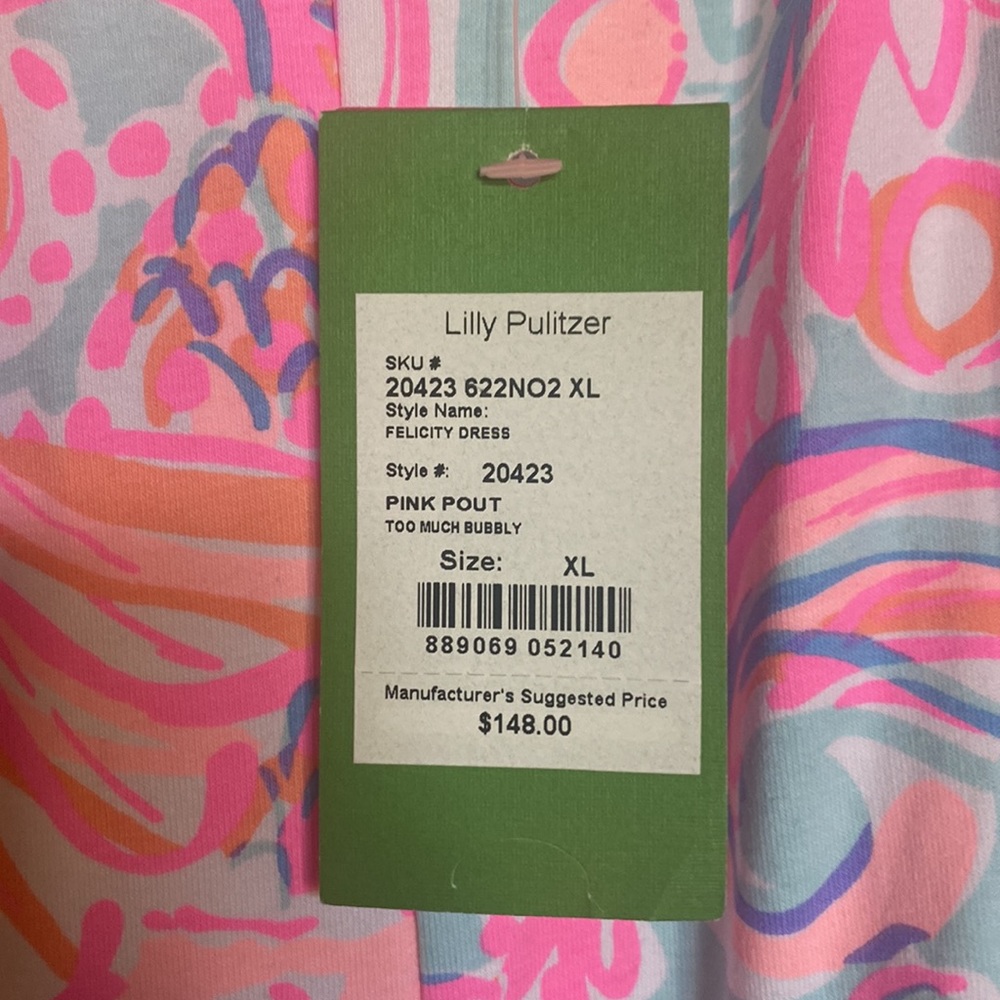 Lilly pulitzer felicty dress too much bubbly nwt xl - Picture 4 of 5